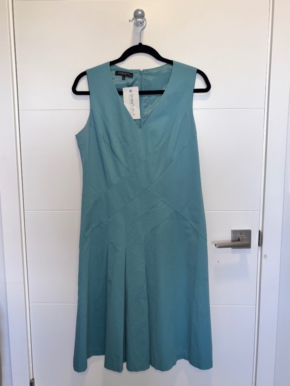 Lafayette 148 New York Sleeveless V-Neck Fit + Flare Dress Size 6